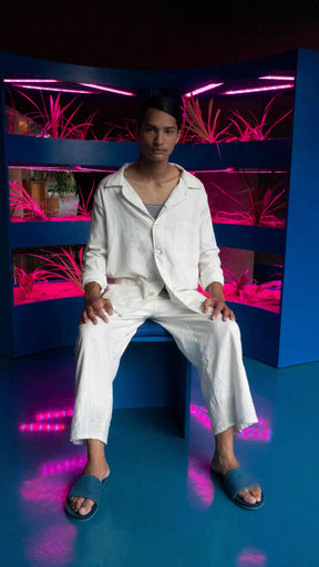 Men’s Slide Recycled Pable Straps - Indigo/Shore