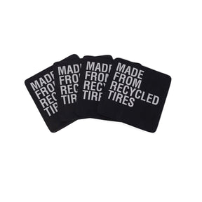 Made from recycled tires