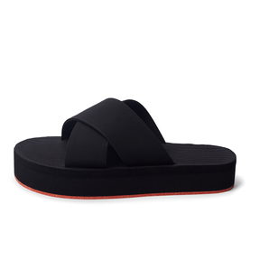 Women's Cross Platforms Sneaker Sole - Orange Sole/Black